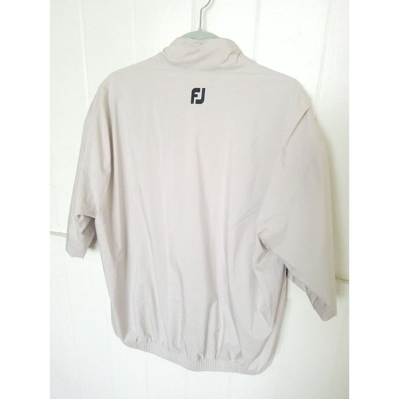 DRYJOYS By FOOTJOY Mens S/S FJ Logo Windbreaker Jacket M Beige Black - Picture 4 of 8